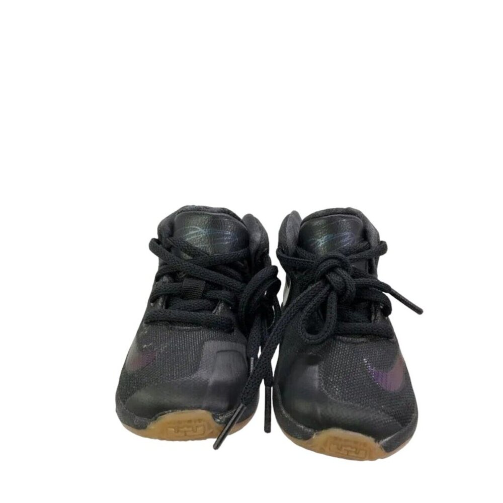 Nike LeBron XIII Black & Iridescent Purple/Blue Swoosh Lace-Up Sneakers Size 5C